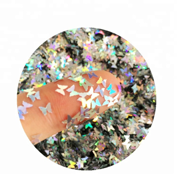 Großhandel Glitter Schmetterling geformt und umweltfreundlich PET Nagel Kosmetik Pailletten